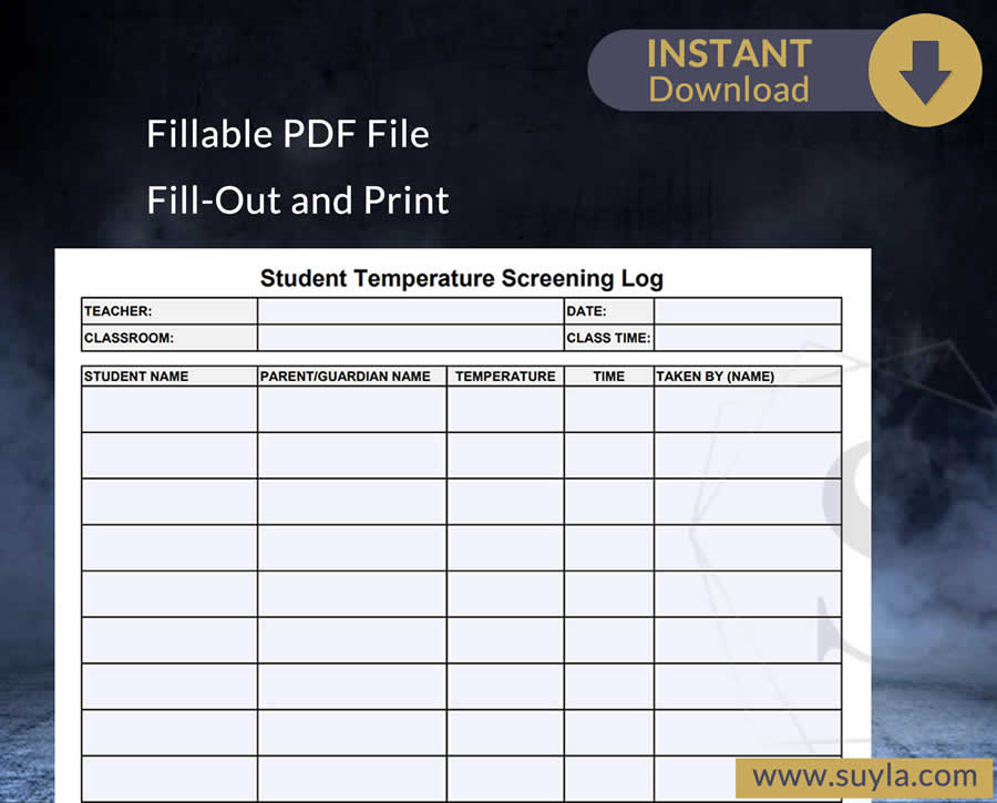 Student Temperature Screening Log